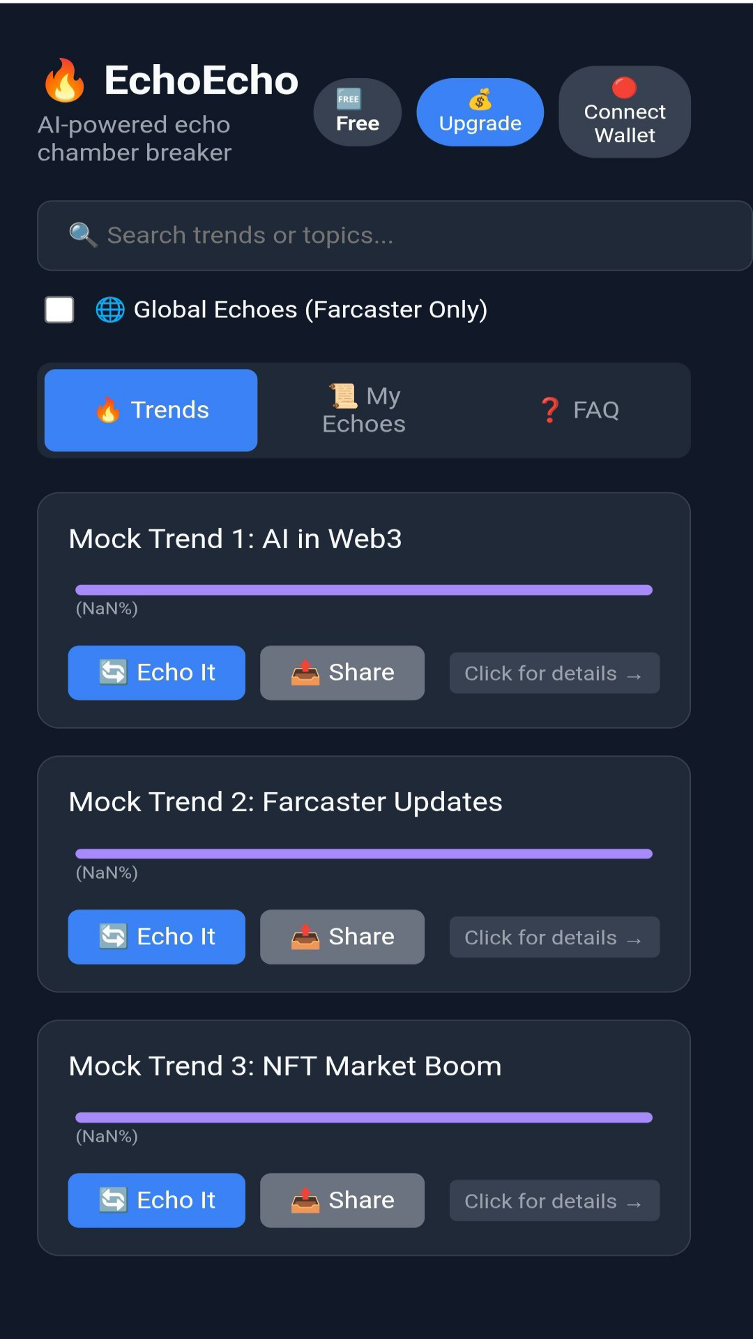 Echo: Break the Echo Chamber - Farcaster Mini Apps screenshot